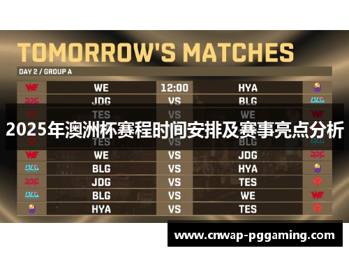 2025年澳洲杯赛程时间安排及赛事亮点分析 2025年澳洲杯赛程时间安排及赛事亮点分析